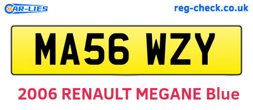 MA56WZY are the vehicle registration plates.