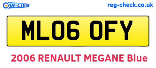 ML06OFY are the vehicle registration plates.