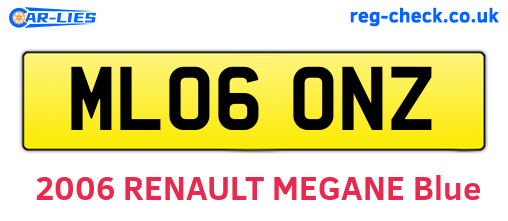 ML06ONZ are the vehicle registration plates.