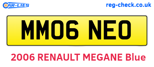 MM06NEO are the vehicle registration plates.