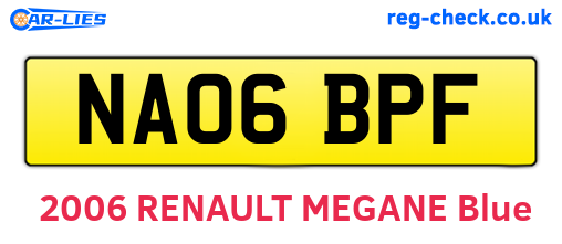 NA06BPF are the vehicle registration plates.