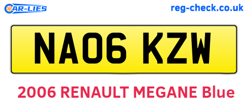 NA06KZW are the vehicle registration plates.