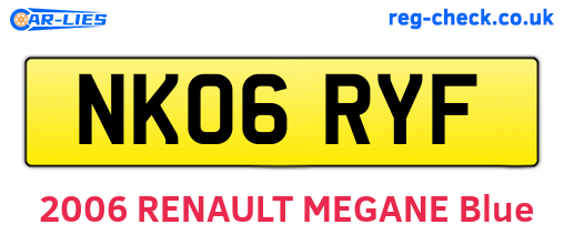 NK06RYF are the vehicle registration plates.