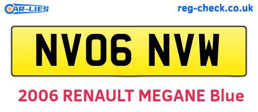 NV06NVW are the vehicle registration plates.