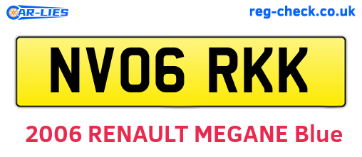 NV06RKK are the vehicle registration plates.