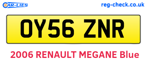 OY56ZNR are the vehicle registration plates.
