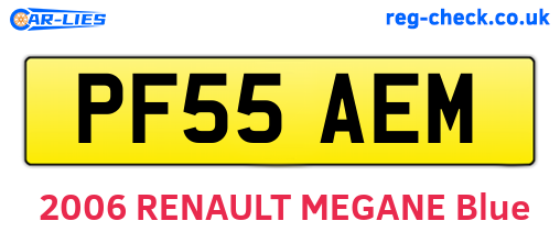 PF55AEM are the vehicle registration plates.