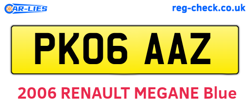 PK06AAZ are the vehicle registration plates.