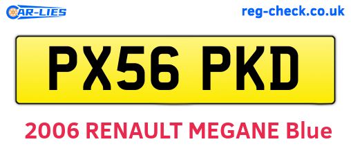 PX56PKD are the vehicle registration plates.