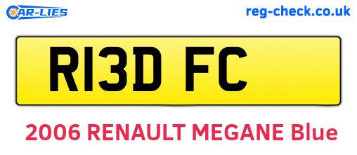 R13DFC are the vehicle registration plates.