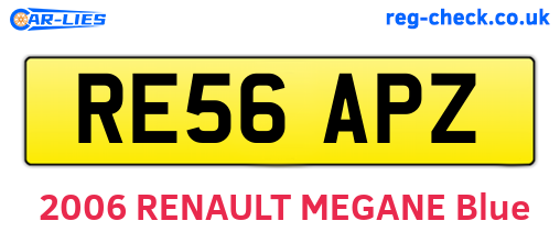 RE56APZ are the vehicle registration plates.
