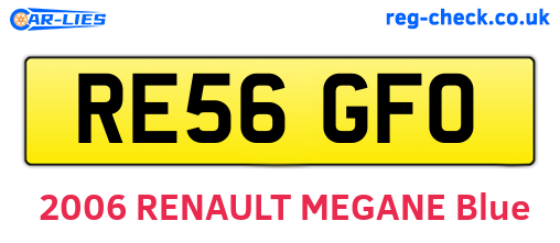 RE56GFO are the vehicle registration plates.