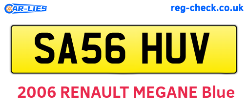 SA56HUV are the vehicle registration plates.