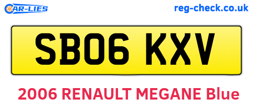 SB06KXV are the vehicle registration plates.