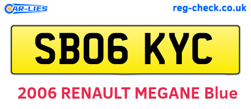 SB06KYC are the vehicle registration plates.