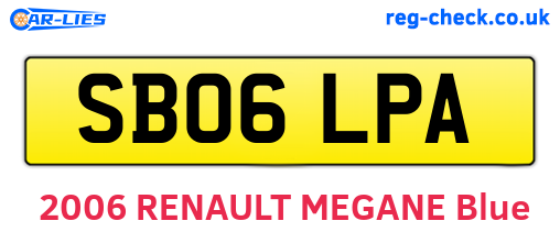 SB06LPA are the vehicle registration plates.