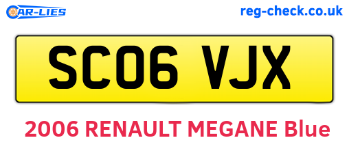 SC06VJX are the vehicle registration plates.
