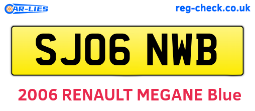 SJ06NWB are the vehicle registration plates.