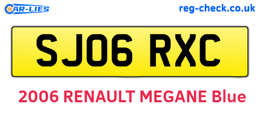 SJ06RXC are the vehicle registration plates.