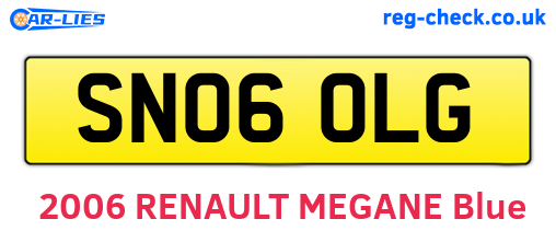SN06OLG are the vehicle registration plates.