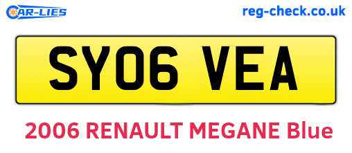 SY06VEA are the vehicle registration plates.