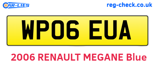 WP06EUA are the vehicle registration plates.
