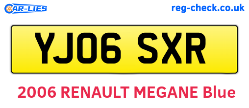 YJ06SXR are the vehicle registration plates.