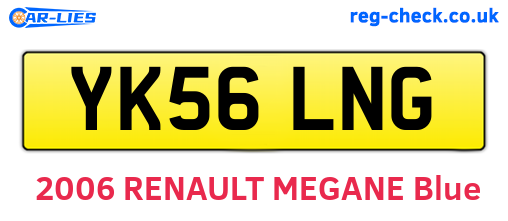 YK56LNG are the vehicle registration plates.