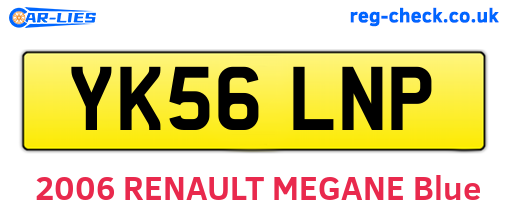 YK56LNP are the vehicle registration plates.