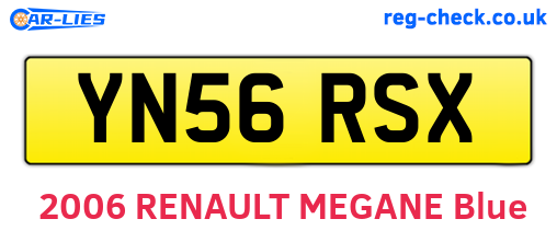YN56RSX are the vehicle registration plates.