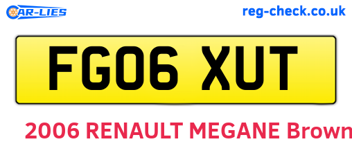 FG06XUT are the vehicle registration plates.