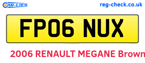 FP06NUX are the vehicle registration plates.