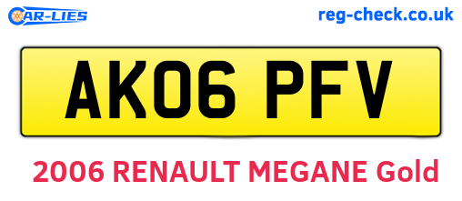 AK06PFV are the vehicle registration plates.