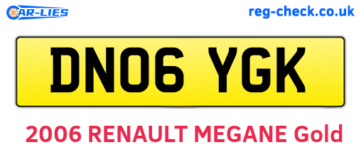 DN06YGK are the vehicle registration plates.