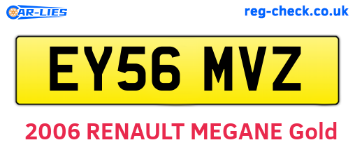 EY56MVZ are the vehicle registration plates.
