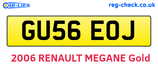GU56EOJ are the vehicle registration plates.