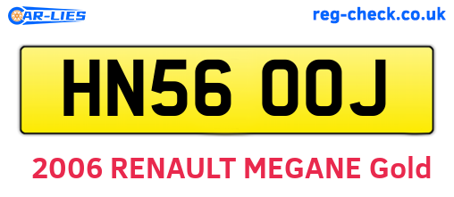 HN56OOJ are the vehicle registration plates.