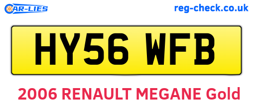 HY56WFB are the vehicle registration plates.