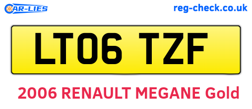 LT06TZF are the vehicle registration plates.