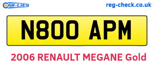 N800APM are the vehicle registration plates.