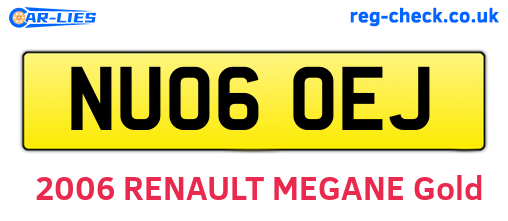 NU06OEJ are the vehicle registration plates.