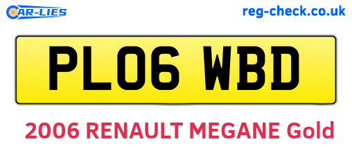 PL06WBD are the vehicle registration plates.