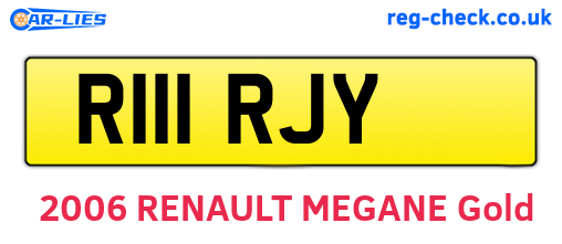 R111RJY are the vehicle registration plates.