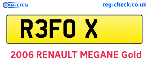 R3FOX are the vehicle registration plates.