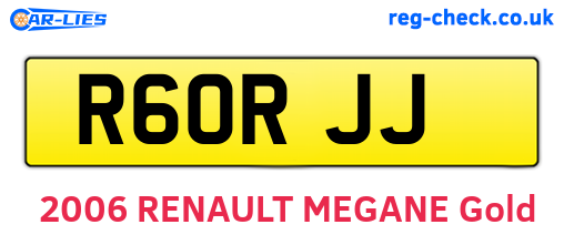 R60RJJ are the vehicle registration plates.