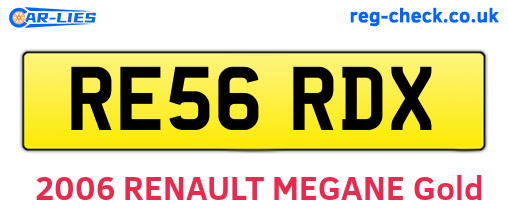 RE56RDX are the vehicle registration plates.