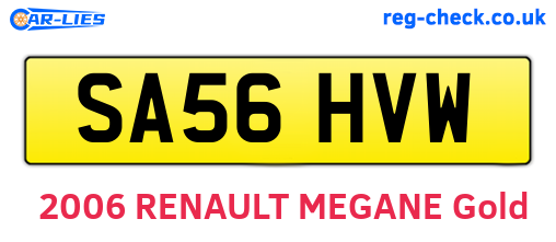 SA56HVW are the vehicle registration plates.
