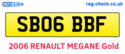 SB06BBF are the vehicle registration plates.