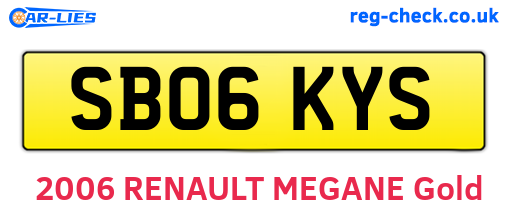 SB06KYS are the vehicle registration plates.