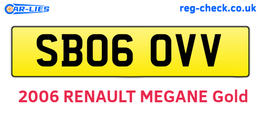 SB06OVV are the vehicle registration plates.